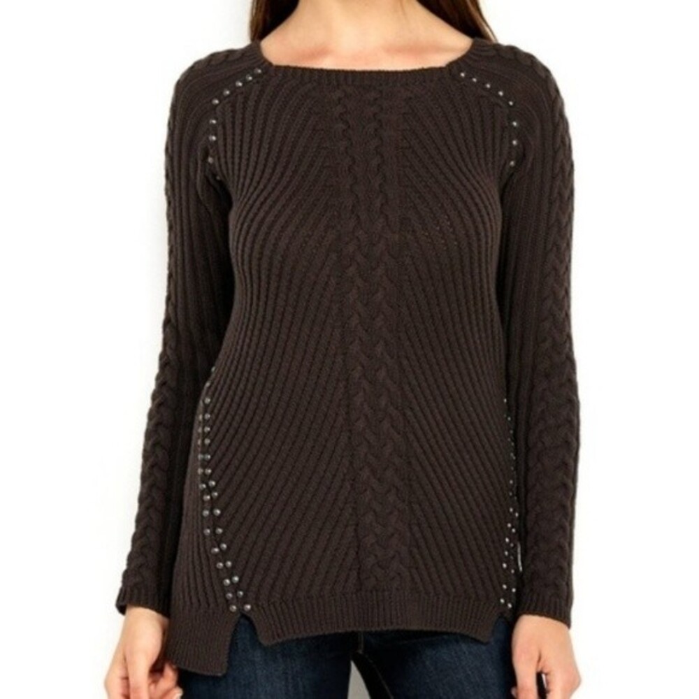 Philosophy Dark Brown Studded Sweater - M - Picture 5 of 10